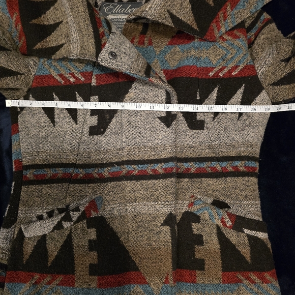 Ellabee Southwestern Aztec Pattern Hooded Coat Size XS - Picture 11 of 15